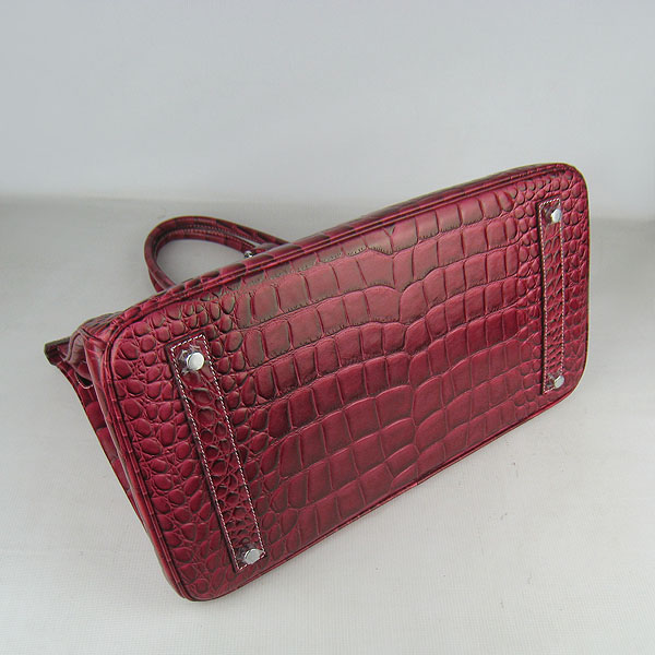 Replica Hermes Birkin 40CM Crocodile Veins Leather Bag Wine 6089 Online